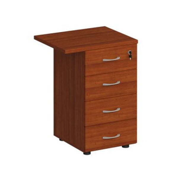 Брифинг-приставка с тумбой 4-ящичной с замком Комфорт К 307 570x600x750 (Французский орех)
