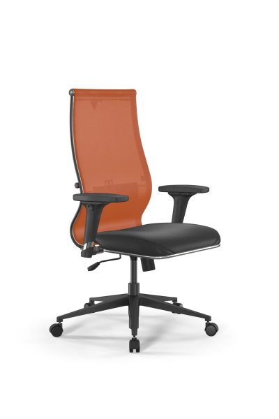 Кресло для руководителя Метта Sit 10 B2-163D - T+Extra /Km00/Wm12/D02P(M09.B11.G19.W02) (Черный | Оранжевый)