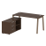 Рабочая станция с тумбой на А-образном м/к Metal System Style БА.РС-СТС-2.3 (L) 1500x1520x750 (Дуб наварра/Серый металл)