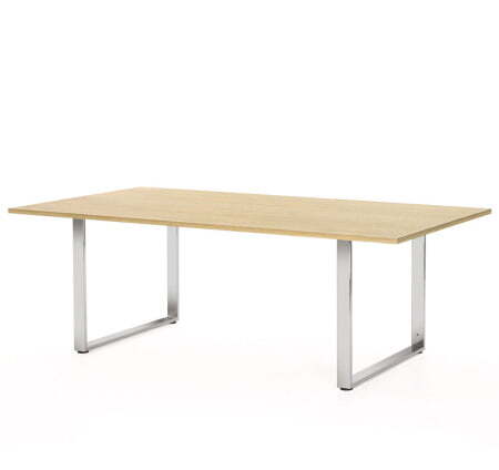 EXE Стол для переговоров (Дуб Светлый/Хром металл)