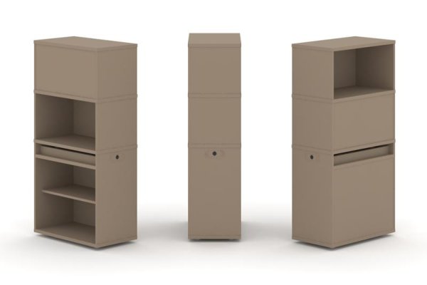 Тумба одиночная + высокая надставка ES.NB.1V-1 (750х410х1520) (Латте)