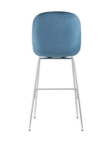 Стул барный Beetle со спинкой маренго хромированные ножки (Стул барный Турин маренго)