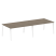 Стол для переговоров (2 столешницы) на А-образном м/к Metal System Style БА.ПРГ-2.4 3200x1235x750 (Дуб наварра/Серый металл)
