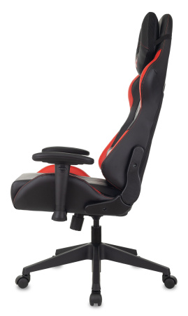 Кресло игровое Zombie VIKING 5 AERO черный/красный эко.кожа с подголов. крестов. пластик (Красный)