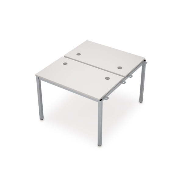 6МБН.267 Сдвоенные бенч-системы, начальный модуль (1000x1235x750) (Белый/Алюминий матовый)