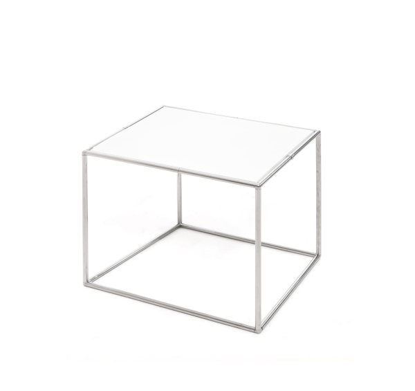 FESTA стол кофейный 40*40 (БЕЛЫЙ/ХРОМ)