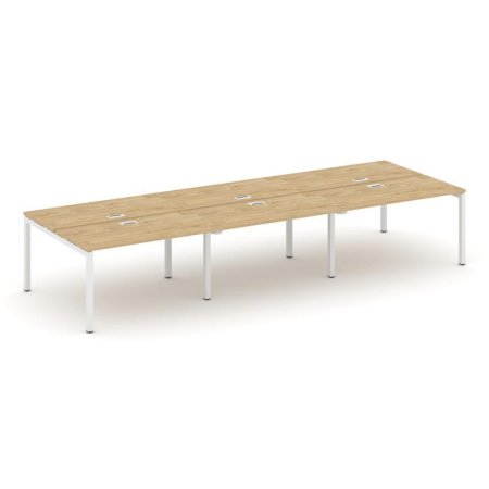 Рабочая станция 2-х сторонняя SN-5P.DRS-063 (4140х1232х750) (Тиквуд Светлый/Металл Белый)