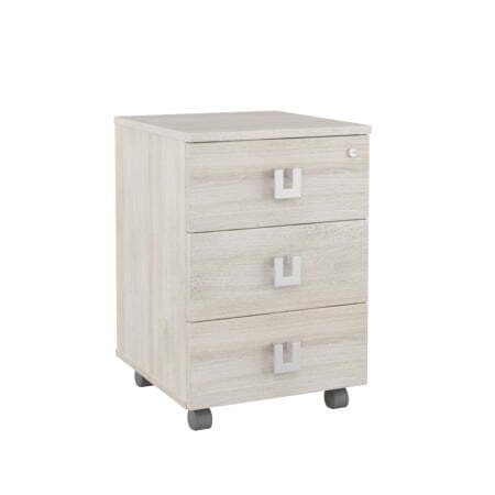 Тумба подкатная с 3 ящиками в каби руководителя SOL297303 420x450x620 (Дуб светлый Solid)