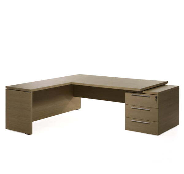 Стол для руководителя на опорной тумбе с приставкой 148 3551/27 2260х2000х735 (Орех)