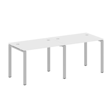 Рабочая станция на 2 раб.места Metal System Style БП.СМ-2.1 2000x720x750 (Белый/Серый металл)