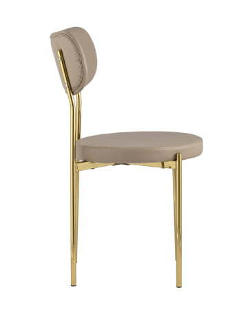 Стул Барбара экокожа бежевая золотые ножки (Стул Барбара бежевый)
