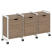 Тумба на колесных опорах наборная VR.L-TN-5.K 1440x460x767 (Тиквуд Темный/Белый металл)