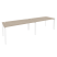 Рабочая станция на П-образном м/к Onix O.MP-RS-2.4.8 3160x800x750 (Тиквуд Темный/Белый Металл)