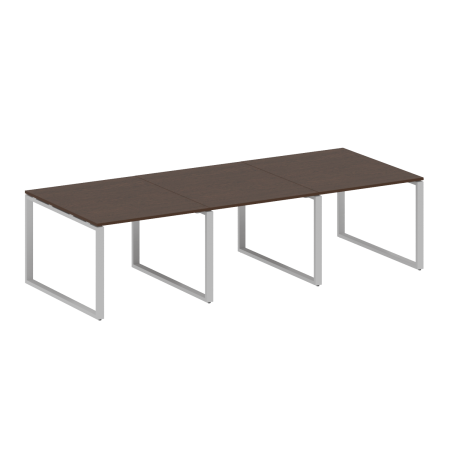 Переговорный стол 3 столешницы Metal System Style БО.ПРГ-3.1 3000x1235x750 (Венге Цаво/Серый металл)