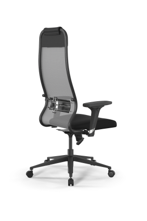 Кресло для руководителя Метта Sit 10 B1-111D - X2+UMF(X1) /Ub00/Wh00/D02P(M09.B11.G19.W02) (Светло-серый | Черный)