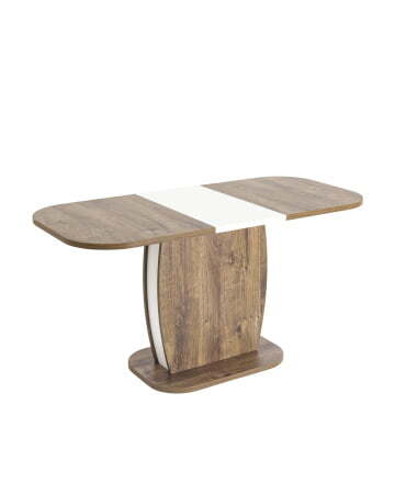 Стол Barrel 110-145*70 дуб Ка/белый (Стол обеденный BARREL темное дерево)