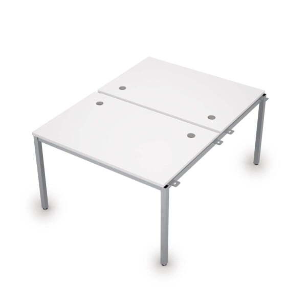 6МБН.288 Сдвоенные бенч-системы, начальный модуль (1200x1635x750) (Белый/Алюминий матовый)