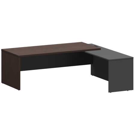Стол руководителя правый Кортез KZP-22R 2200x2000x750 (Дуб венге/Графит)