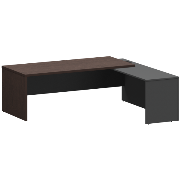 Стол руководителя правый Кортез KZP-22R 2200x2000x750 (Дуб венге/Графит)