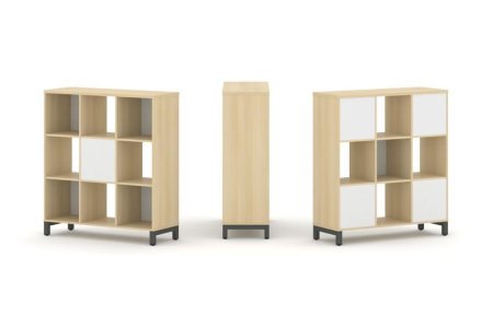 Набор стеллажа 2-х сторонний, 3 яруса SN.NSD-331 (1121х400х1248) (Акация Лорка/Белый/Металл Антрацит)