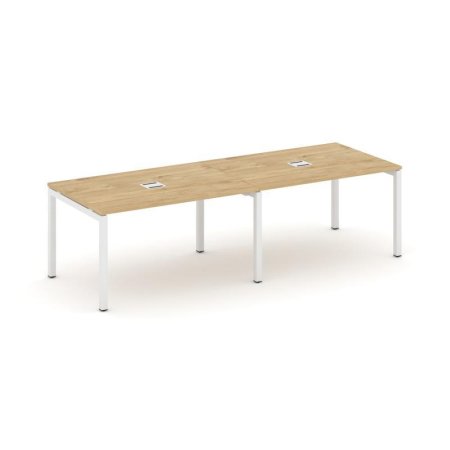 Стол переговорный SN-5P.SPRG-013 (2760х980х750) (Тиквуд Светлый/Металл Белый)