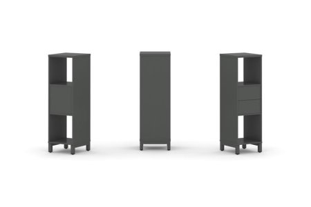 Набор стеллажа 1 сторонний, 3 яруса SN.NS-311 (387х400х1248) (Антрацит/Металл Антрацит)