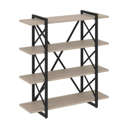 Стеллаж на регулируемых опорах-4 полки VR.L-MST.O-4.8V 1200x400x1280 (Дуб Аттик/Черный металл)