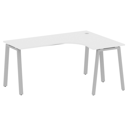 Стол криволинейный правый Metal System Style БА.СА-4 Пр 1600x1200x750 (Белый/Серый металл)