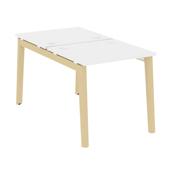 Рабочая станция на деревянных опорах Onix Wood OW.D.RS-2.0.7 780x1475x750 (Белый Бриллиант/Дуб Светлый)
