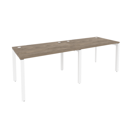 Рабочая станция на П-образном м/к Onix O.MP-RS-2.2.8 2360x800x750 (Тиквуд Темный/Белый Металл)