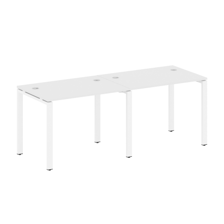 Рабочая станция на 2 раб.места Metal System Style БП.СМ-2.1 2000x720x750 (Белый/Белый металл)