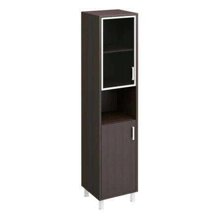 Шкаф левый стекло в раме + ДСП без замка + ниша Борн B 431-819 480x450x2074 (Венге)