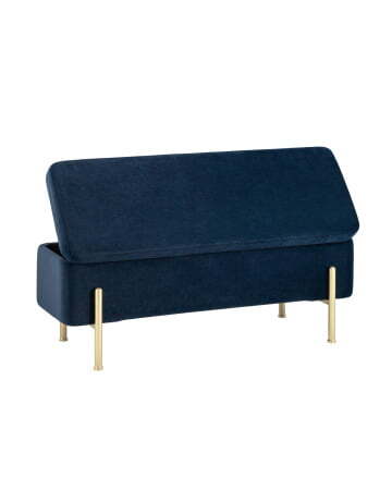 Банкетка Болейн с ящиком велюр синий (Банкетка Болейн синий)
