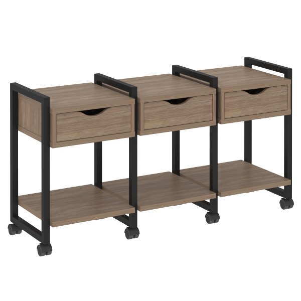 Тумба на колесных опорах наборная VR.L-TN-4.K 1440x460x767 (Дуб Аризона/Черный металл)
