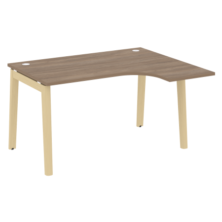 Стол эргономичный правый на деревянных опорах Onix Wood OW.SA-3R 1380x1180x750 (Дуб Аризона/Дуб Светлый)