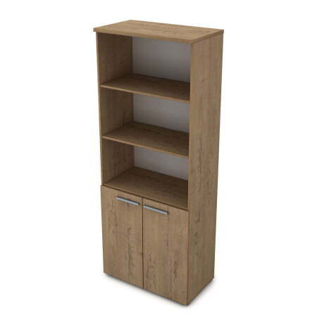 9Ш.005.7 Шкаф высокий с открытыми полками (800x450x2045) (Teakwood)