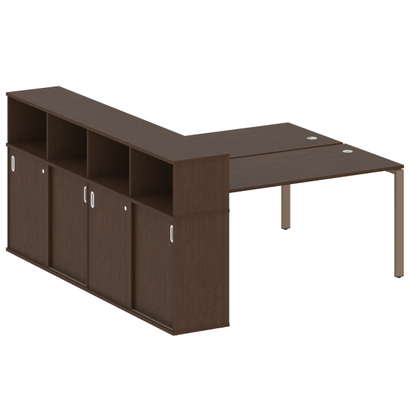 Рабочая станция с опорным шкафом-купе Metal System Style БП.РС-СШК-4.4 2010x2332x1098 (Венге Цаво/Мокко металл)