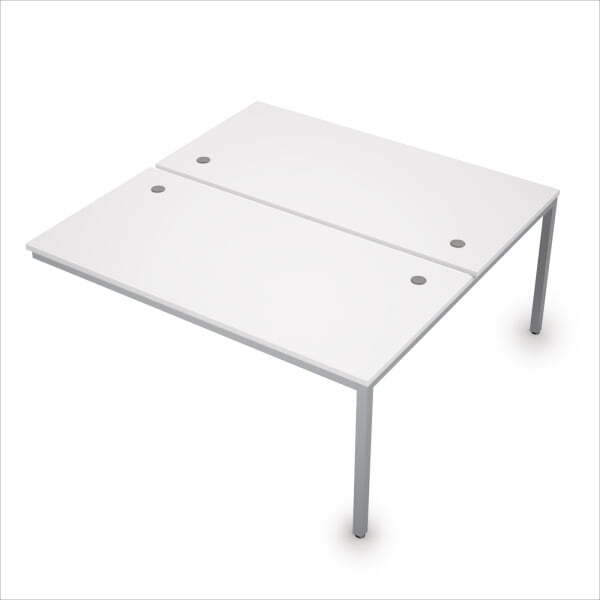 6МБК.284 Сдвоенные бенч-системы, конечный модуль (1600x1635x750) (Белый/Алюминий матовый)