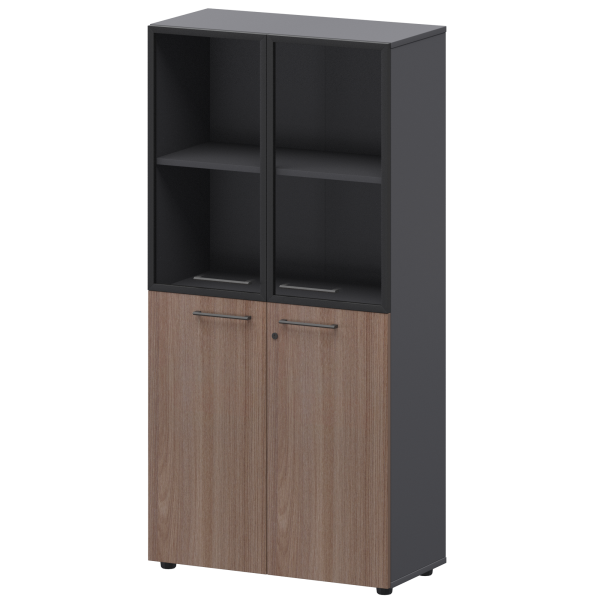 Шкаф высокий комб. Кортез СМШ48.28F.28RS 792x380x1595 (Темный шимо/Графит)