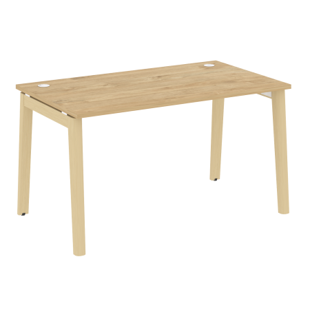 Стол рабочий на деревянных опорах Onix Wood OW.SP-3.8 1380x800x750 (Тиквуд Светлый/Дуб Светлый)