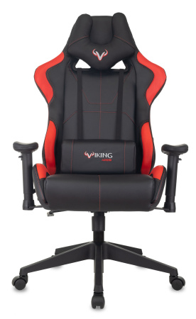 Кресло игровое Zombie VIKING 5 AERO черный/красный эко.кожа с подголов. крестов. пластик (Красный)