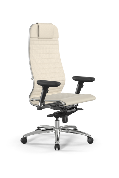 Кресло для руководителя Метта Samurai L1-3D - Infinity /Uc02/Nc02/D13P(M06.B31.G04.W03) (Молочный)