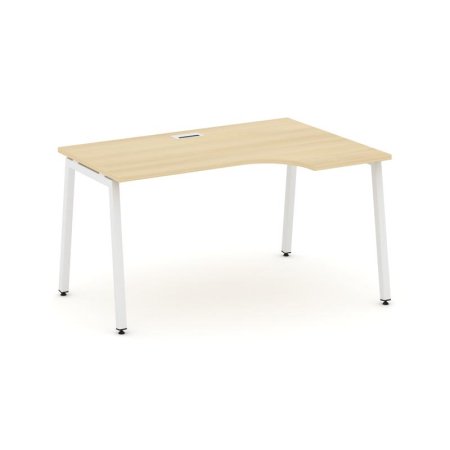 Стол рабочий эргономичный SN-4A.SPA-022(R) (1580х800/980х750) (Акация Лорка/Металл Белый)