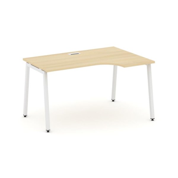 Стол рабочий эргономичный SN-4A.SPA-011(R) (1380х700/980х750) (Акация Лорка/Металл Белый)