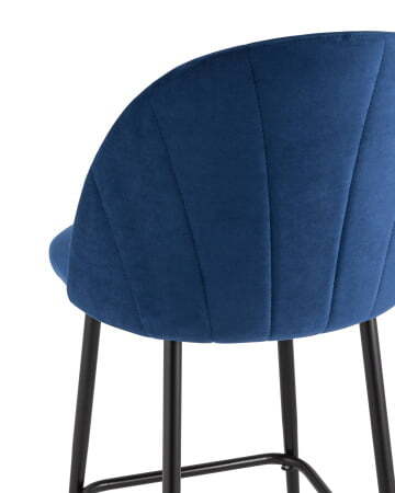 Стул полубарный Логан велюр синий (Стул полубарный Логан синий)
