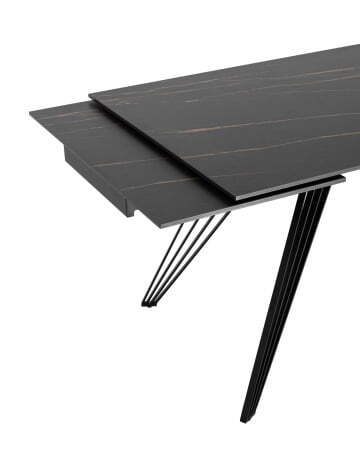 Стол обеденный Пандора раскладной 180-280*90 керамика темная (Стол обеденный Пандора черный)