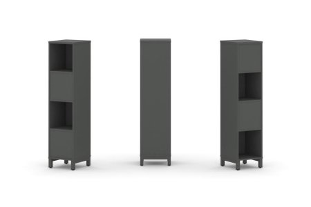 Набор стеллажа 2-х сторонний, 4 яруса SN.NSD-411 (387х400х1615) (Антрацит/Металл Антрацит)