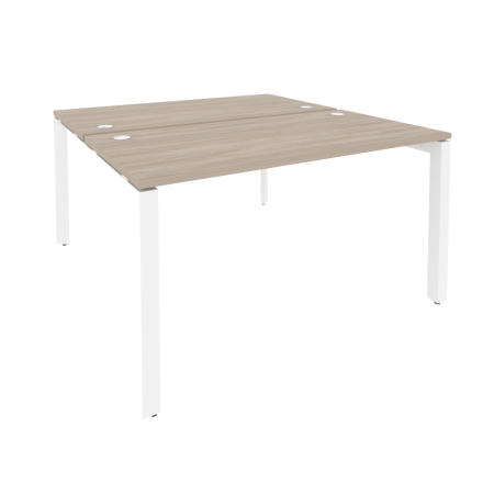 Рабочая станция на П-образном м/к Onix O.MP-D.RS-2.3.7 1380x1475x750 (Дуб Аттик/Белый Металл)