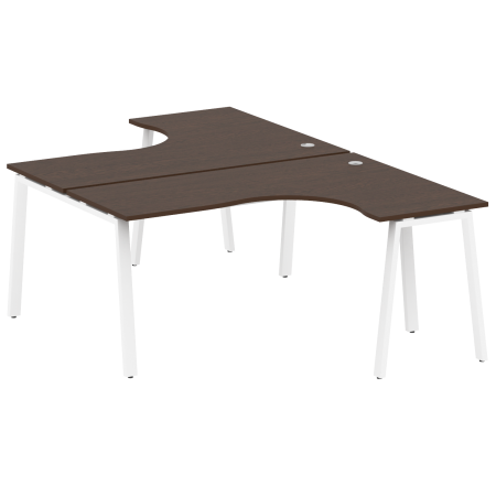 Рабочая станция криволинейная Metal System Style БА.РАС-СА-2.4 1600x2435x750 (Венге Цаво/Белый металл)