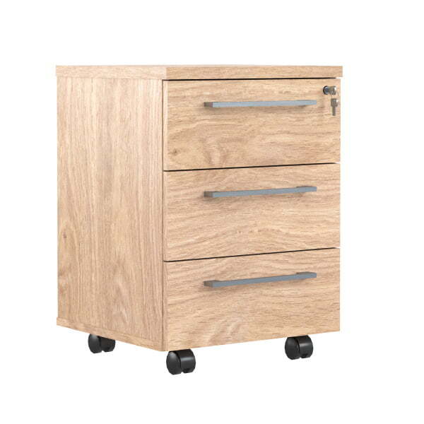 Тумба подкатная в кабинет руководителя 3 ящика серии Alto AMC-3D 465x452x650 (Дуб Девон)